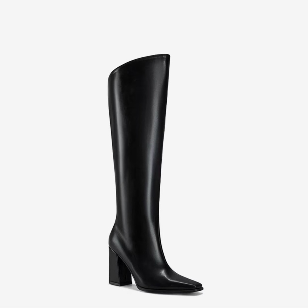 Azalea Wang Gracielle Knee High Heeled Black Boots